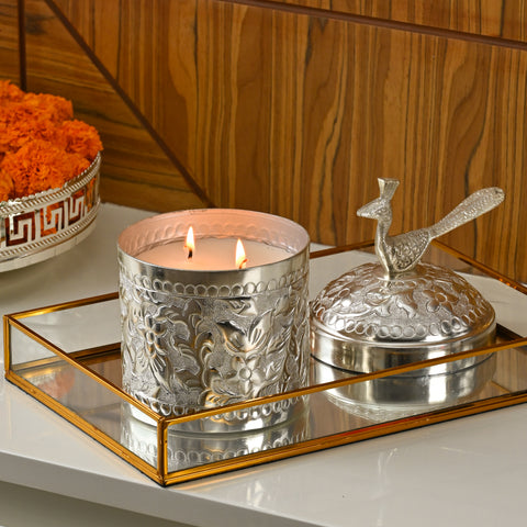 Regal Peacock Candle