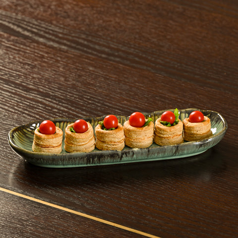 Verdant Elegance Oval Plate