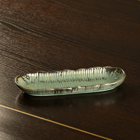 Verdant Elegance Oval Plate